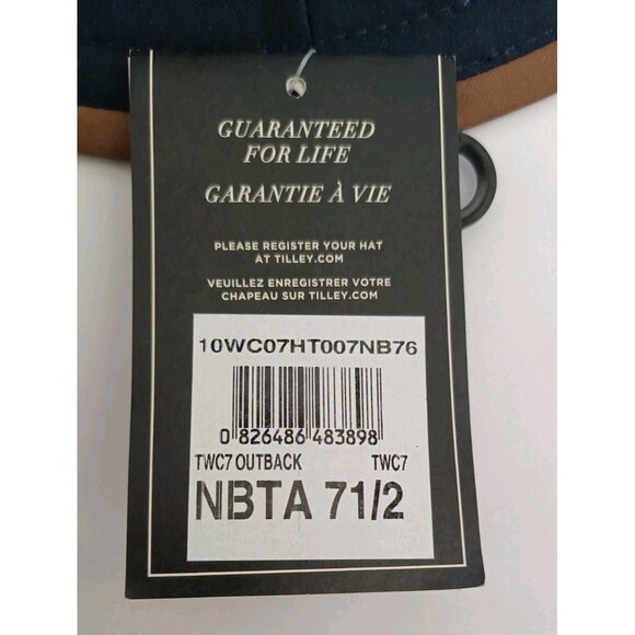 Tilley Waxed Cotton Outback Bucket Hat Sz Large Navy Blue Brim Crusher Cap TWC7 - Picture 5 of 13